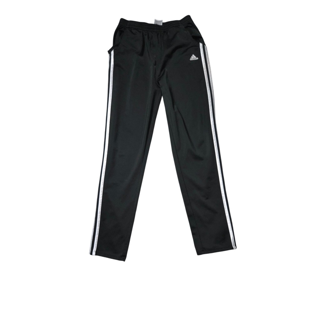 Adidas Track Pants‎ Black White Striped Athletic Joggers Boys Size 16